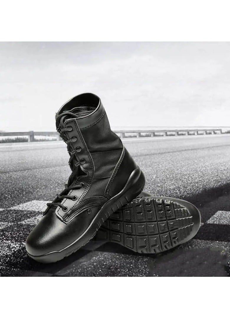 Anti-Slip 1-Pair Ultra Light Waterproof Fabric Breathable Combat Boots,Men's Outdoor Desert Boots Shoes,Mesh Light Military Fans Shoes,Size 43 Black  - Image 4