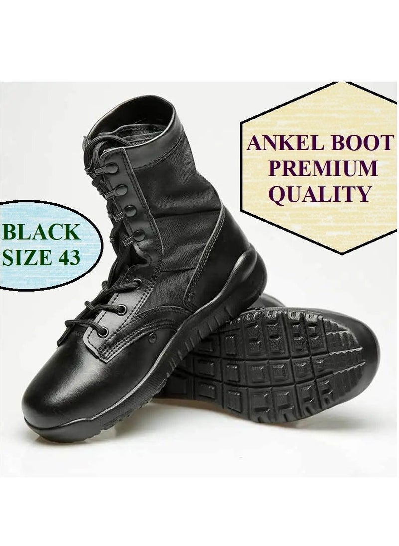Anti-Slip 1-Pair Ultra Light Waterproof Fabric Breathable Combat Boots,Men's Outdoor Desert Boots Shoes,Mesh Light Military Fans Shoes,Size 43 Black  - Image 1