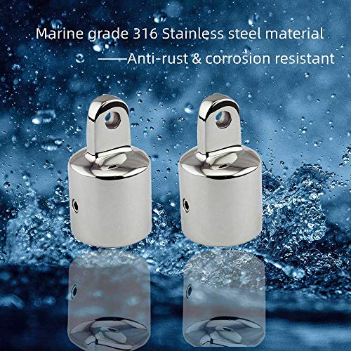 Ayunwei 316 Stainless Steel 1’’ Bimini Top Caps Eye End Top Fitting Marine Hardware for Boat Canopy of 2pcs - Image 4