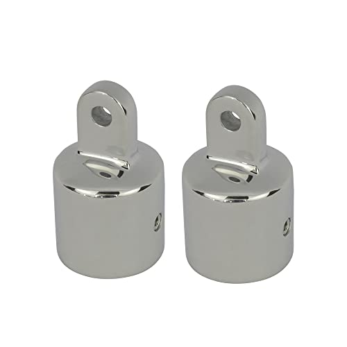 Ayunwei 316 Stainless Steel 1’’ Bimini Top Caps Eye End Top Fitting Marine Hardware for Boat Canopy of 2pcs - Image 1