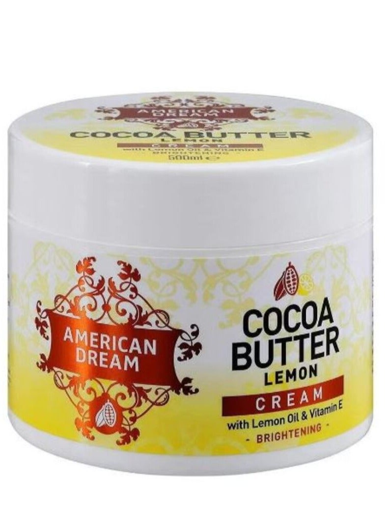 AMERICAN DREAM Cocoa Butter And Lemon Body Cream 500 ML