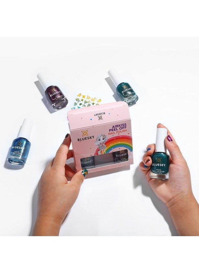 Bluesky Kids Nail Varnish Set Cosmic Space Collection. Greenpurpleblue. Easy Peeloffnontoxicwater Basedodourfree Polish Forgift3 X 5Ml Stickerskidscosmicspacecosmic Space Trio  - Image 5