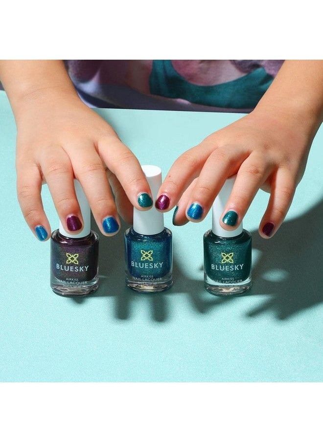 Bluesky Kids Nail Varnish Set Cosmic Space Collection. Greenpurpleblue. Easy Peeloffnontoxicwater Basedodourfree Polish Forgift3 X 5Ml Stickerskidscosmicspacecosmic Space Trio  - Image 4