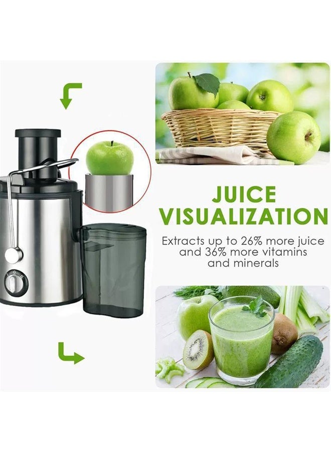 DUNISO عصارة 800 واط مع فتحة واسعة - آلات عصير قوية ببطء مع فلتر مزدوج التحكم في السرعة من الفولاذ المقاوم للصدأ لعصير الفواكه والخضروات مع عائد عصير عالي، خالية من BPA - Image 5