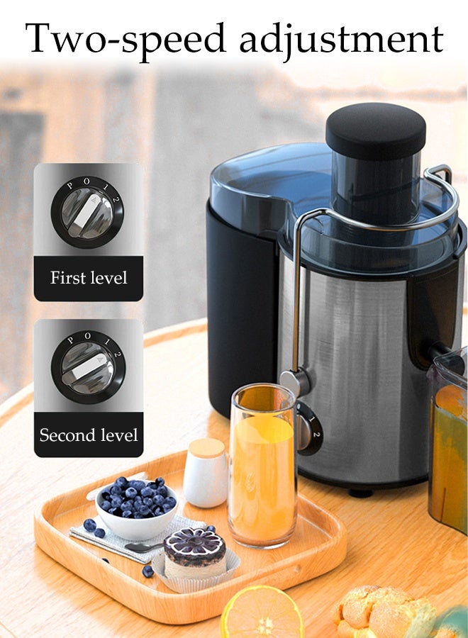 DUNISO عصارة 800 واط مع فتحة واسعة - آلات عصير قوية ببطء مع فلتر مزدوج التحكم في السرعة من الفولاذ المقاوم للصدأ لعصير الفواكه والخضروات مع عائد عصير عالي، خالية من BPA - Image 2
