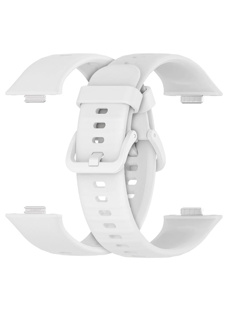 CATANES Wristband for Huawei Watch Fit 3/Fit 4/Fit 4 Pro Bands, Silicone Bracelet Quick Release Arm Band, Replacement Smartwatch Band Quick Release Sport Straps - White - Image 1