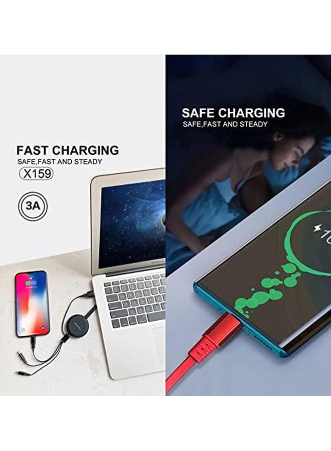 إيروريكس كابل شحن سريع 3 في 1 عالمي 3 أمبير من Wuw مع موصلات Lightning USB وMicroUSB لأجهزة Iphone وSamsung وiPad وMacBook وLaptop والملحقات X159 3A أسود - Image 4