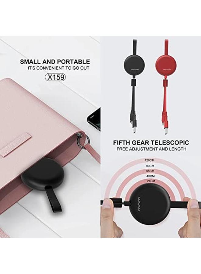 إيروريكس كابل شحن سريع 3 في 1 عالمي 3 أمبير من Wuw مع موصلات Lightning USB وMicroUSB لأجهزة Iphone وSamsung وiPad وMacBook وLaptop والملحقات X159 3A أسود - Image 5