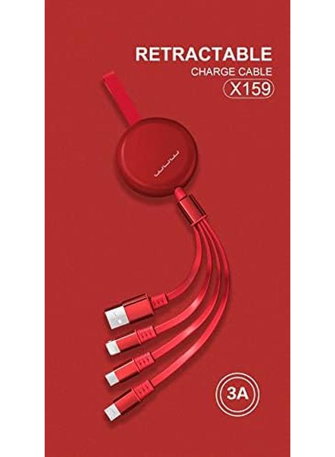 إيروريكس كابل شحن سريع 3 في 1 عالمي 3 أمبير من Wuw مع موصلات Lightning USB وMicroUSB لأجهزة Iphone وSamsung وiPad وMacBook وLaptop والملحقات X159 3A أسود - Image 2