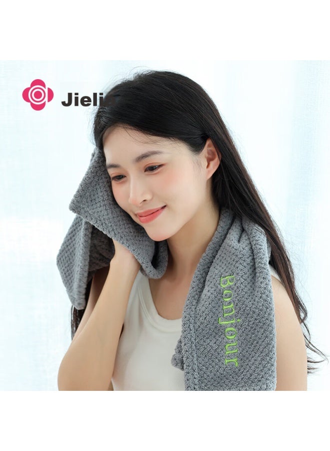 Grace Jieliya Towels 2 Pieces, Class A French Soft Household Face Towels For Men And Women, Couples, Quick-drying, Thick Embroidered Bath Towels - Image 2