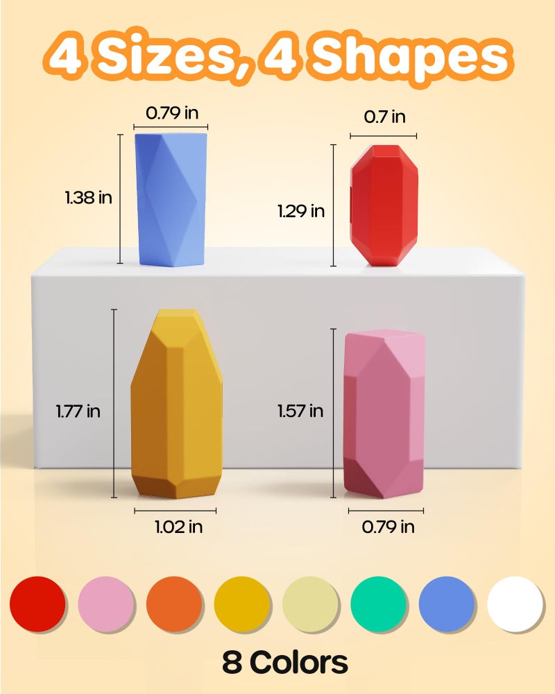 D-FantiX 39 PCS Silicone Sorting Stacking Rocks Stones  Sensory Learning Montessori Toys for 3 4 5 6 Year Old Kids  Educational Stacking Toys Building Blocks for Toddlers - Image 5