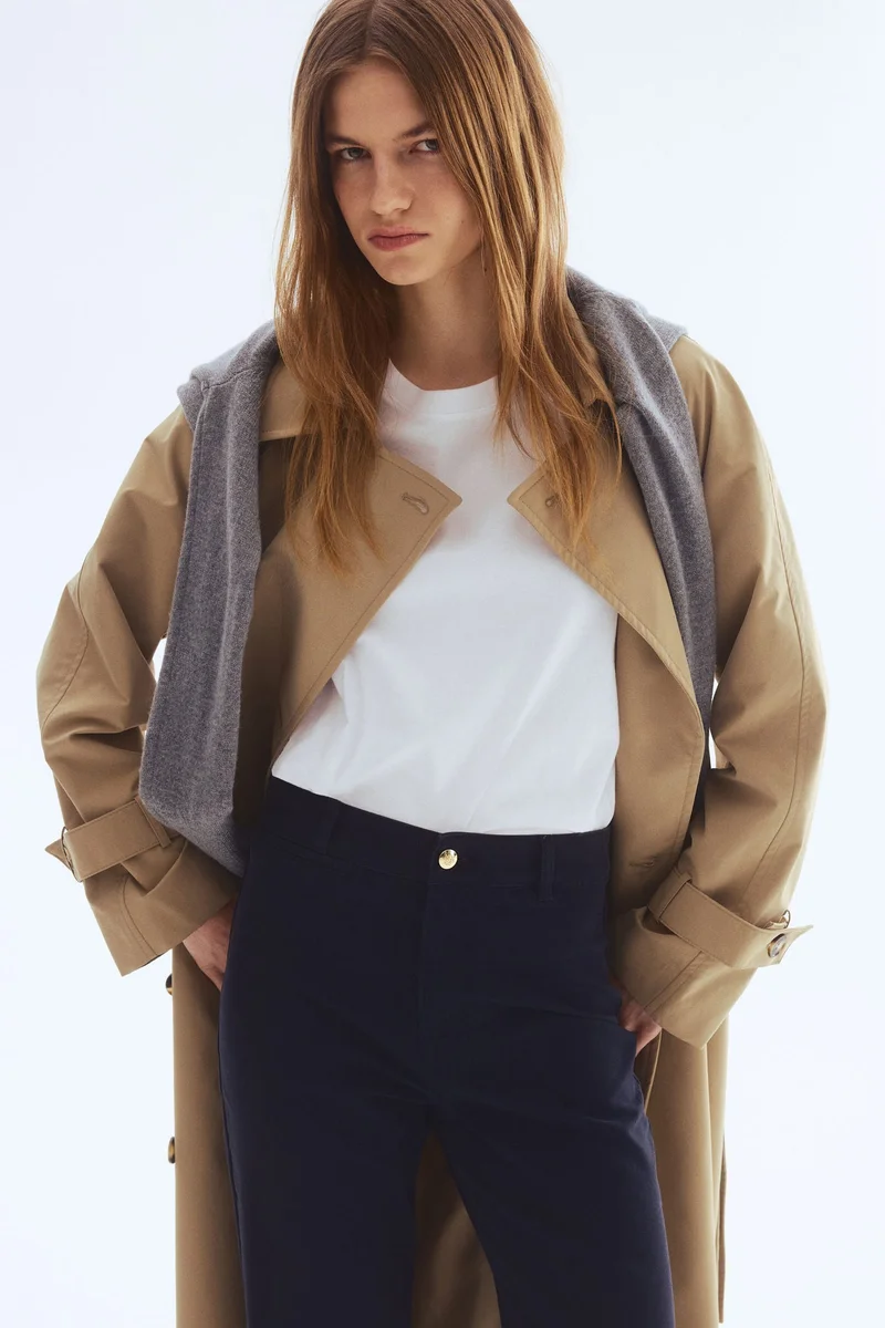 اتش اند ام بنطلون كانفاس بحافة واسعة