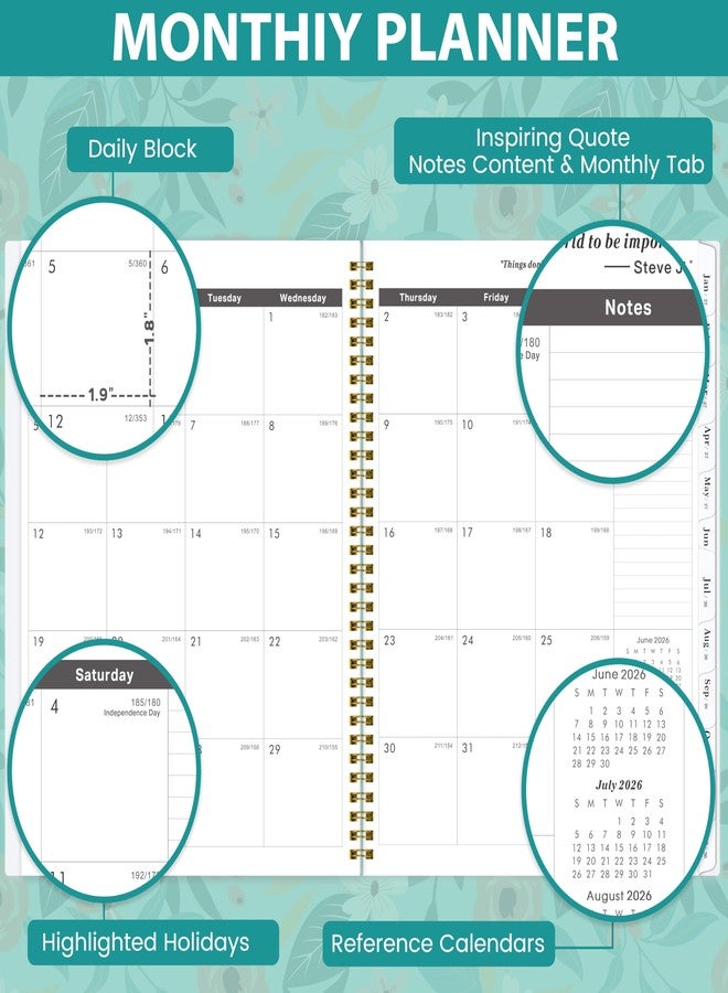 Feteulo 2026-2029 Monthly Planner/Calendar - JUL. 2026 - JUN. 2029, 9" × 11", 3 Year Monthly Planner 2026-2029, Large 36-Month Calendar with Tab, Back Pocket, Twin-Wire Binding, Premium Paper, Note Page - Image 3