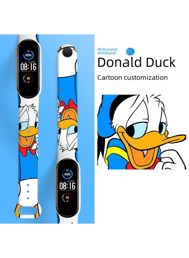 For Mi Band 9 Strap Mi Band 5/6/7/8 Strap Cartoon Printed Mi Band 3/4 Wristband-Color:Small Hat-Specifications:M 3/4 - Image 5