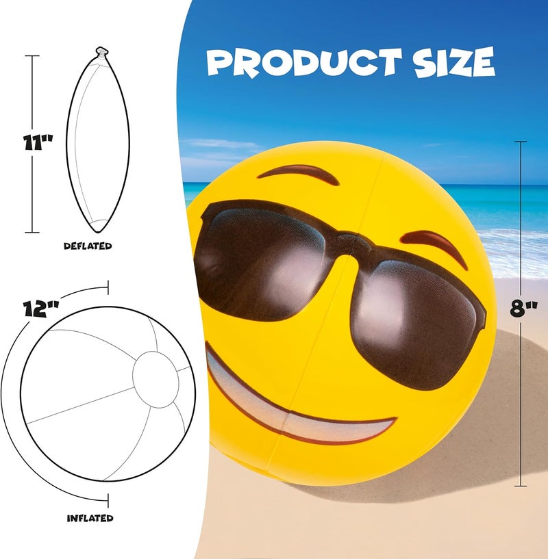 KANGAROO 12-Pack Inflatable Beach Balls Bulk for Kids & Adults I Inflatable Pool Party Favors Swimming Pool Toys I Kids Beach Toys for Beach Games - Image 5