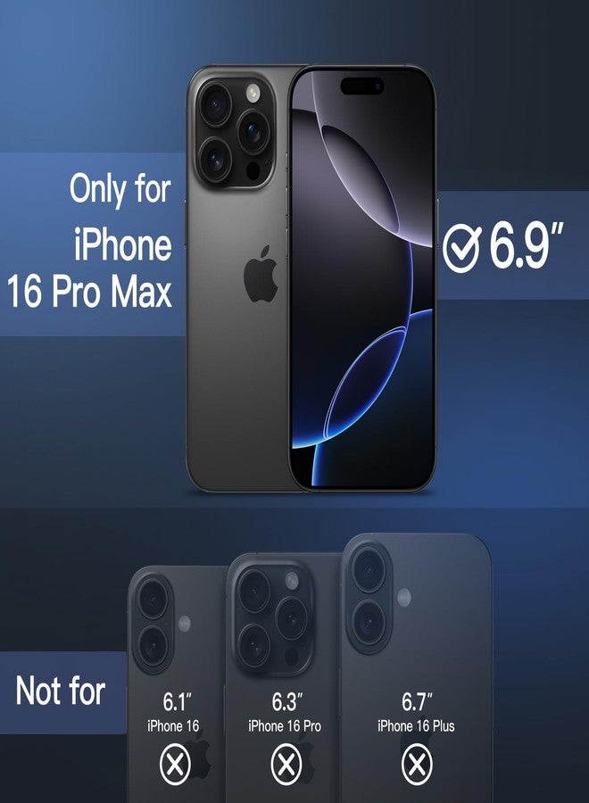 جي تيك جراب JETech غير لامع لهاتف iPhone 16 Pro Max مقاس 6.9 بوصة، مقاوم للصدمات وحماية من السقوط بمعايير عسكرية، غطاء خلفي شفاف غير لامع للهاتف، مقاوم لبصمات الأصابع (أسود) - Image 2