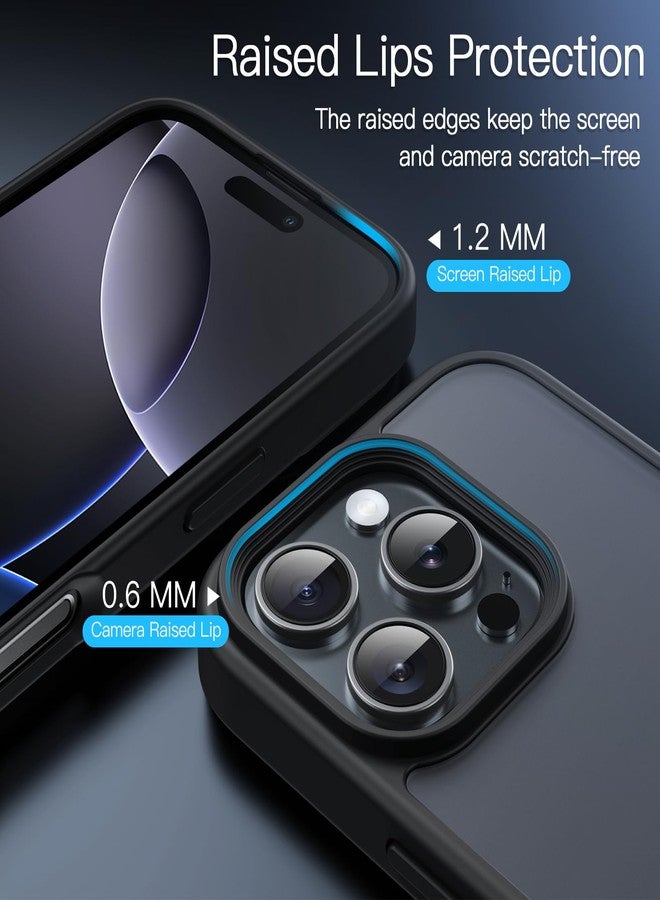 جي تيك جراب JETech غير لامع لهاتف iPhone 16 Pro Max مقاس 6.9 بوصة، مقاوم للصدمات وحماية من السقوط بمعايير عسكرية، غطاء خلفي شفاف غير لامع للهاتف، مقاوم لبصمات الأصابع (أسود) - Image 5
