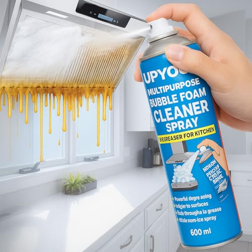 Upyog 600ml Multipurpose Bubble Foam Cleaner Spray – Degreaser for Kitchen, Chimney, Stove, Tiles & Exhaust Fan | Oil & Grease Stain Remover | All-Purpose Foam Cleaner for Grime - Image 1