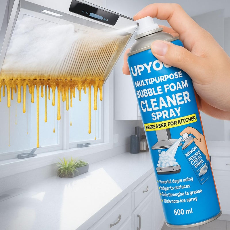 Upyog 600ml Multipurpose Bubble Foam Cleaner Spray – Degreaser for Kitchen, Chimney, Stove, Tiles & Exhaust Fan | Oil & Grease Stain Remover | All-Purpose Foam Cleaner for Grime - Image 4