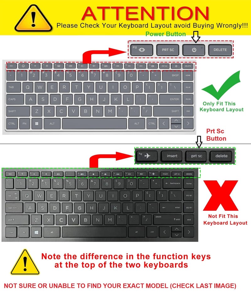 Saco Laptop Keyboard Cover 14 Inch for HP Professional 14 240 G10 Series Laptop (2025) – Spill-Resistant, Dustproof & Anti-Faded Protector - Silicone Clear - Image 2