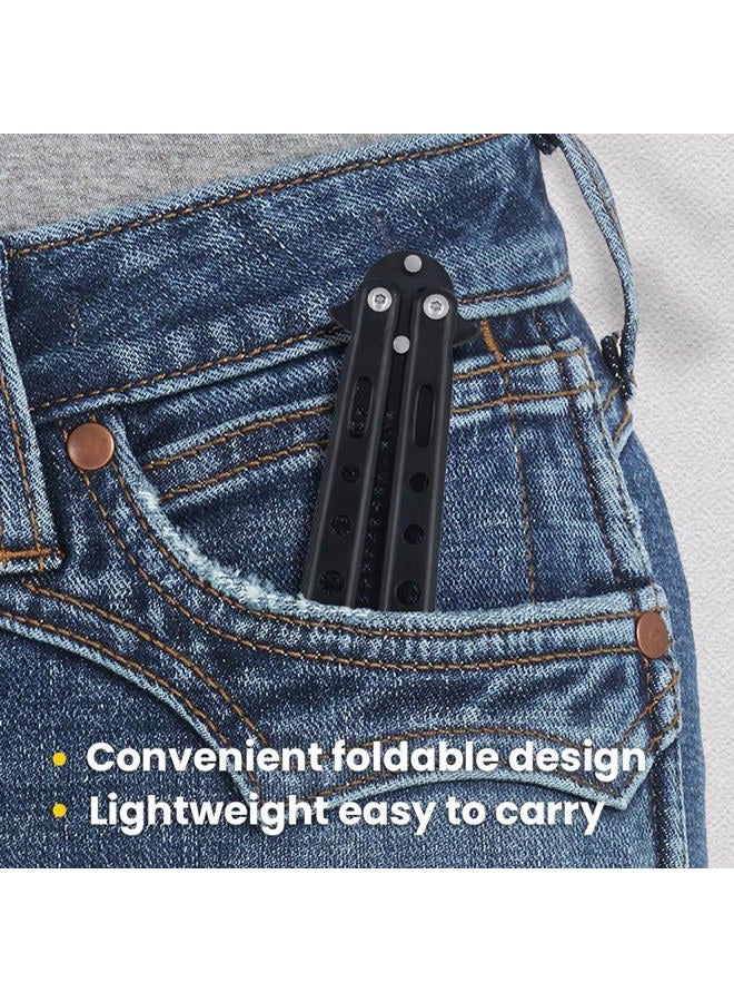 Canumer 2 Pieces Automatic Switch Folding Comb, Stainless Steel Butterfly Comb, Switchblade Comb, Outdoor Training Pocket Comb, Wood Grain Hair Brush for Beard, Mustache, Beauty Tool - Image 4