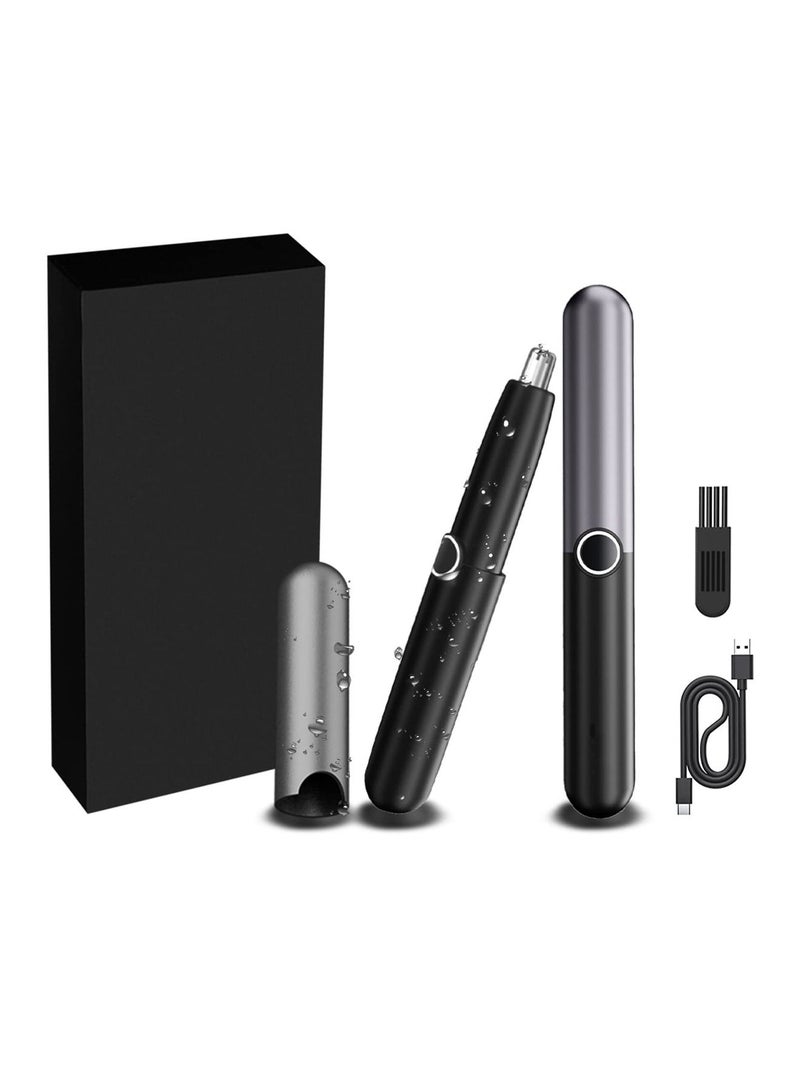 NIBEMINENT Electric Ear and Nose Hair Trimmer Cordless Eyebrow Removal Clipper Razor Shaver for Men Women IPX7 Waterproof Type-C Fast Charging with Rechargeable Battery Travel Lock 6000RPM, Black - Image 1