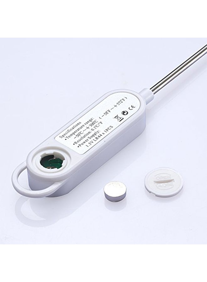 LDA Digital Cooking Food Thermometer 12cm Silver Black White for Kitchen Cooking BBQ Meat Temperature Measurement Tool for Home Outdoor Use - Image 3