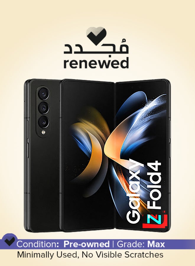 سامسونج مجدد - جالكسي Z فولد 4 5G ثنائي الشريحة أسود فانتوم 12 جيجابايت رام 256 جيجابايت - النسخة الدولية - Image 1