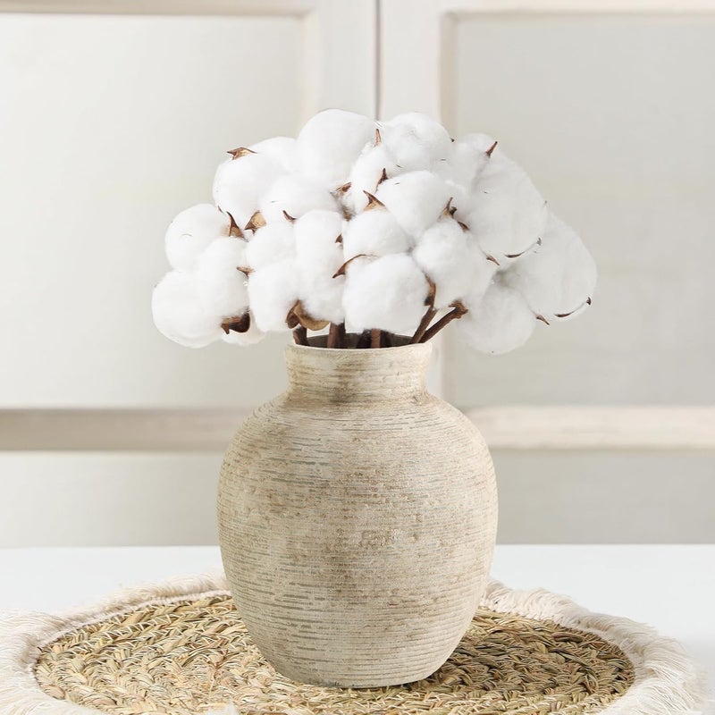 Vanselia Ceramic Flower Vase Home Decor - Small Farmhouse Table Vases Rustic Vintage Living Room Kitchen Bedroom Decorations for House Book Shelf Office Coffee Desk Dining Fireplace (6" Retro) - Image 4