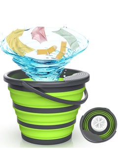 10L Portable Washing Machine Mini Washing Machine Ultrasonic Turbine Wash Bucket Collapsible Automatic Mini Portable Washer for Underwear, Sock, Baby Clothes, Travel, Camping, Dorm, Apartment