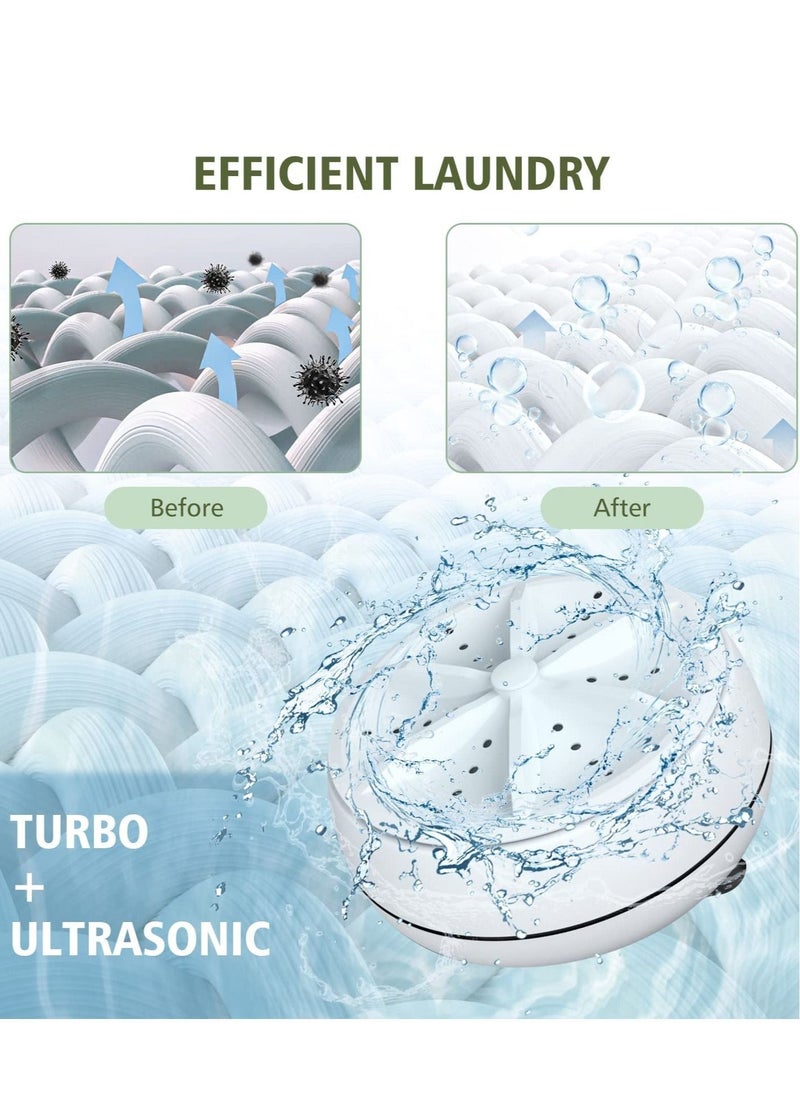 XiuWoo - 10L Portable Washing Machine Mini Washing Machine Ultrasonic Turbine Wash Bucket Collapsible Automatic Mini Portable Washer for Underwear, Sock, Baby Clothes, Travel, Camping, Dorm, Apartment - Image 1