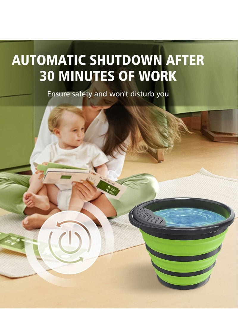 XiuWoo - 10L Portable Washing Machine Mini Washing Machine Ultrasonic Turbine Wash Bucket Collapsible Automatic Mini Portable Washer for Underwear, Sock, Baby Clothes, Travel, Camping, Dorm, Apartment - Image 1
