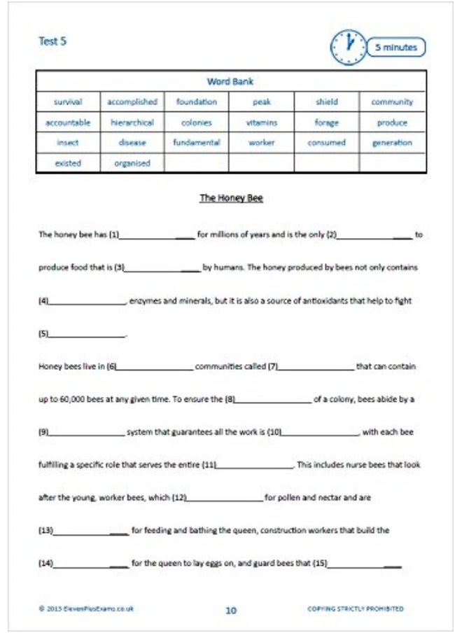 11+ Essentials Verbal Reasoning: Cloze Tests Book 2  - Image 4