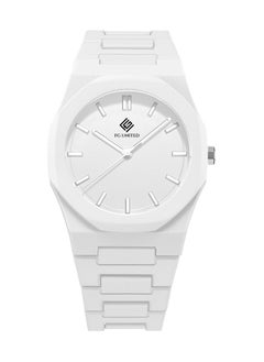 Mens Luxury White Plastic Band Quartz Wrist Watch 40mm - FG6002
