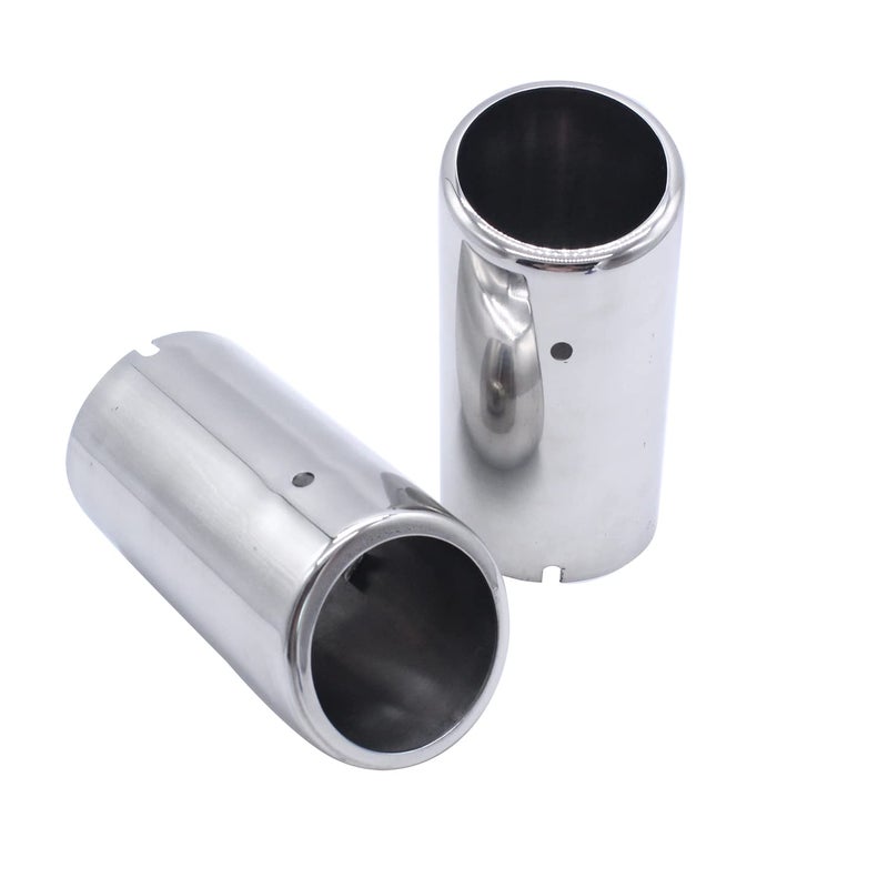Generic SHLPDFM 1 Pair Stainless Steel Exhaust Tailpipe Ends 68mm Silver Trim Tip Fits for VW Scirocco Golf VI VII Estate 2008-2014  - Image 1
