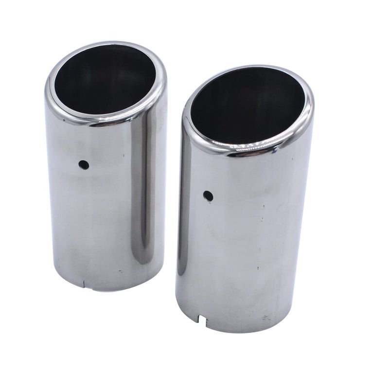 Generic SHLPDFM 1 Pair Stainless Steel Exhaust Tailpipe Ends 68mm Silver Trim Tip Fits for VW Scirocco Golf VI VII Estate 2008-2014  - Image 2