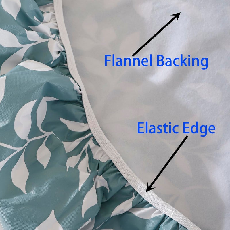 Walrus Round Vinyl Fitted Tablecloth with Flannel Backing Elastic Edge Design Table Cover Waterproof Oil-Proof PVC Table Cloth Stain-Resistant Best for 37"-44" Round - Image 5