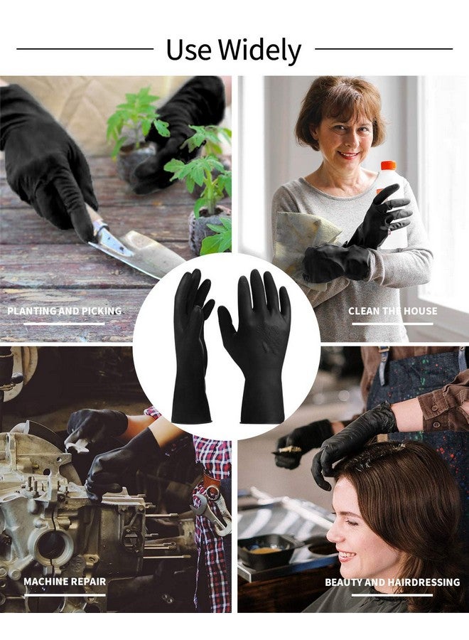 ThxToms 3 Pairs Hair Dye Gloves Reusable Professional Hair Color Rubber Gloves For Home And Salon Blackmedium  - Image 4