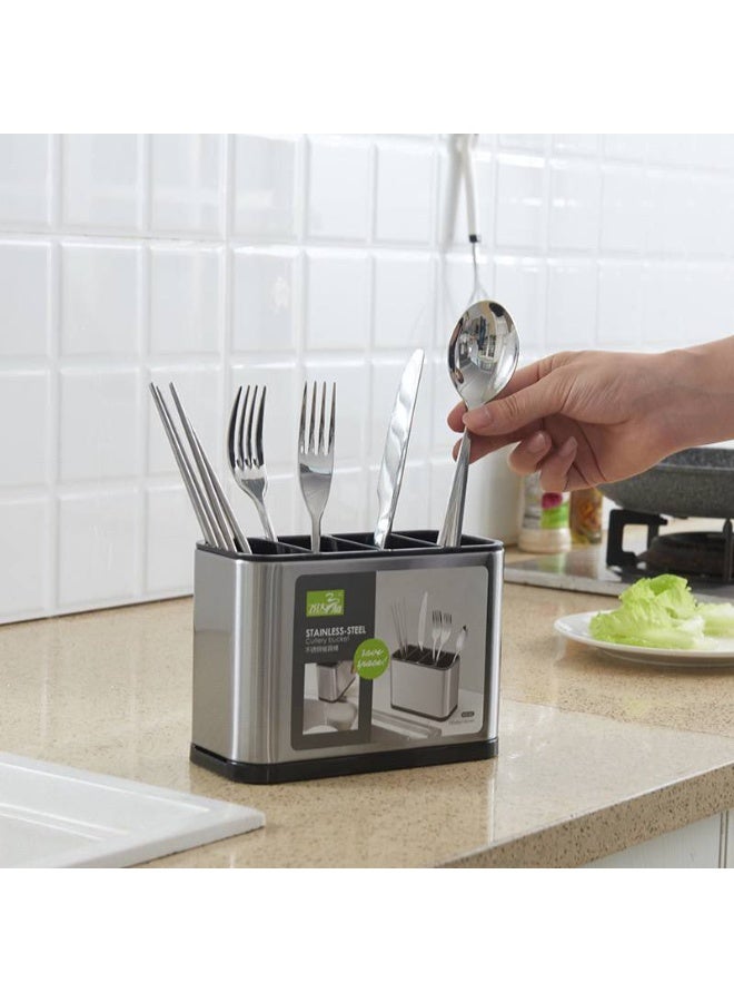 صفاية معالق 2*1 متعددة الاستخدامات – الحل الأمثل لتنظيم أدوات المطبخ وتجفيف المعالق بكل سهولة وأناقة تباع من (Black Fire) - Image 1