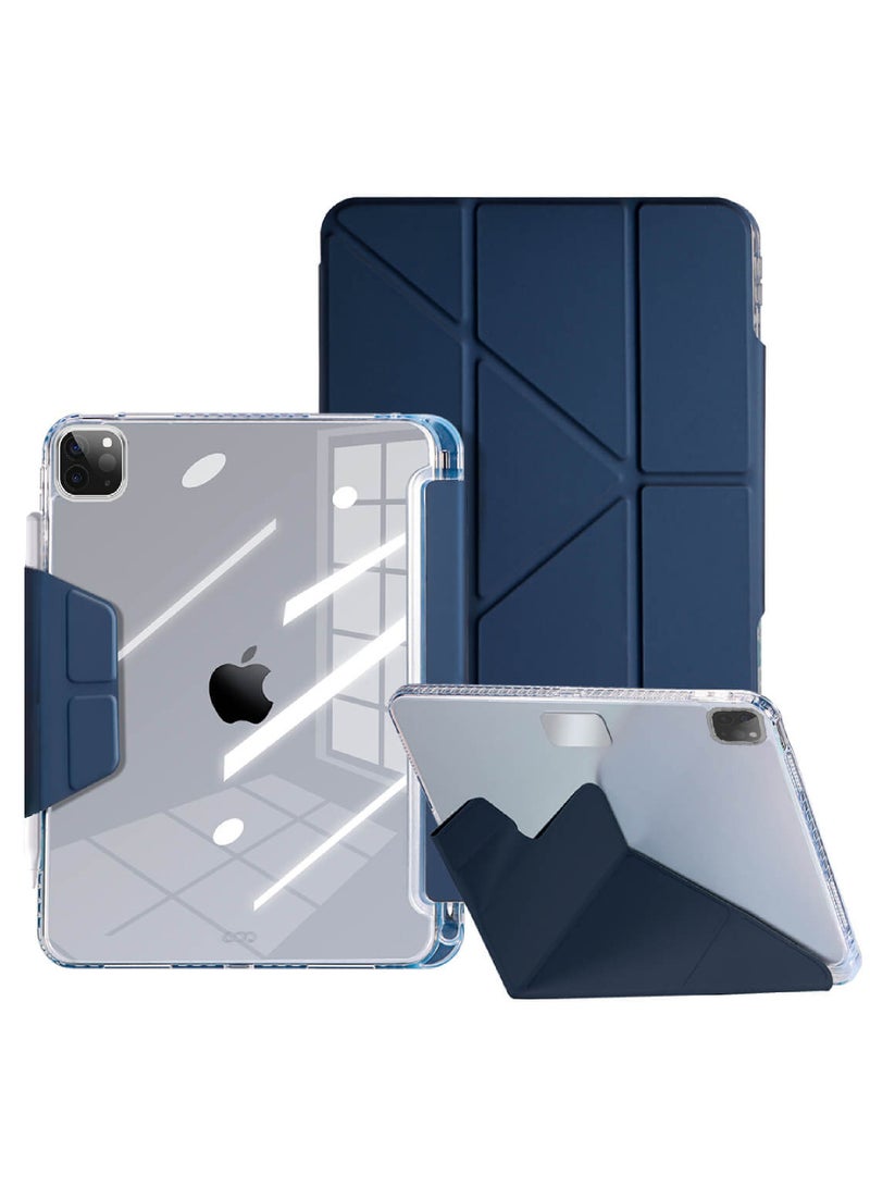 Rock Pow Cover Case for iPad Air 6th 11 Inch M2 (2024) iPad Air 5th 10.9 Inch (2022)/Air 4th 10.9 Inch (2020) iPad Pro 11 inch (2022/2021/2020/2018) with Transparent Back Cover with Discreet Retractable Pencil Holder - Image 1