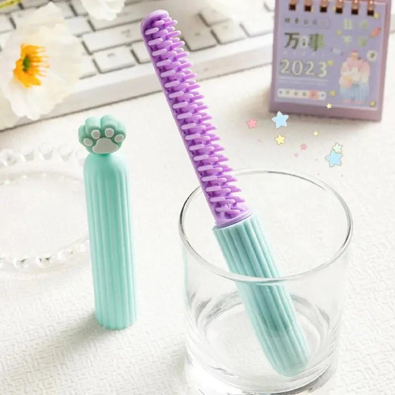 BIRZAR Hair Comb Portable Travel Lovely Decorative Cartoon Hair Comb With Cover Easy To Carry For Travelling Multicolour Cartoon Hair Comb With Cover 2 Pcs - Image 4