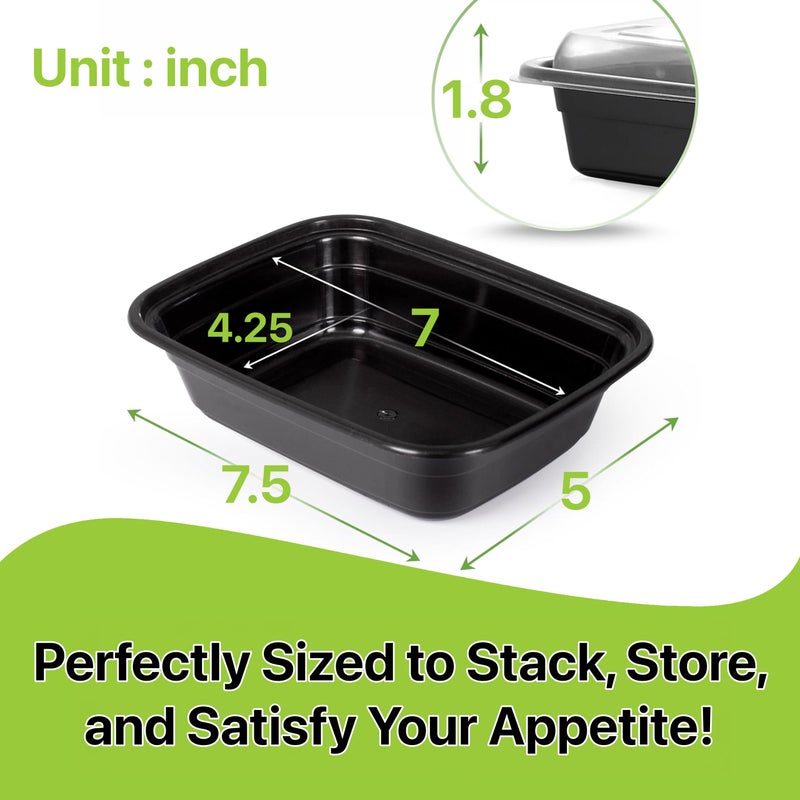 Pokanic Meal Prep Containers [10 Set] x [16 oz] with Lids, 1 compartment, Stackable, Reusable, Leakproof, Food Safe, Microwave, Freezer & Dishwasher Safe for Food Prep Storage Bento (10 Set, 16 oz) - Image 2