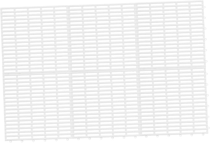 6Pcs Washable Non Skid TPE Floor Mats For Bathroom Kitchen Living Room In White - Image 1