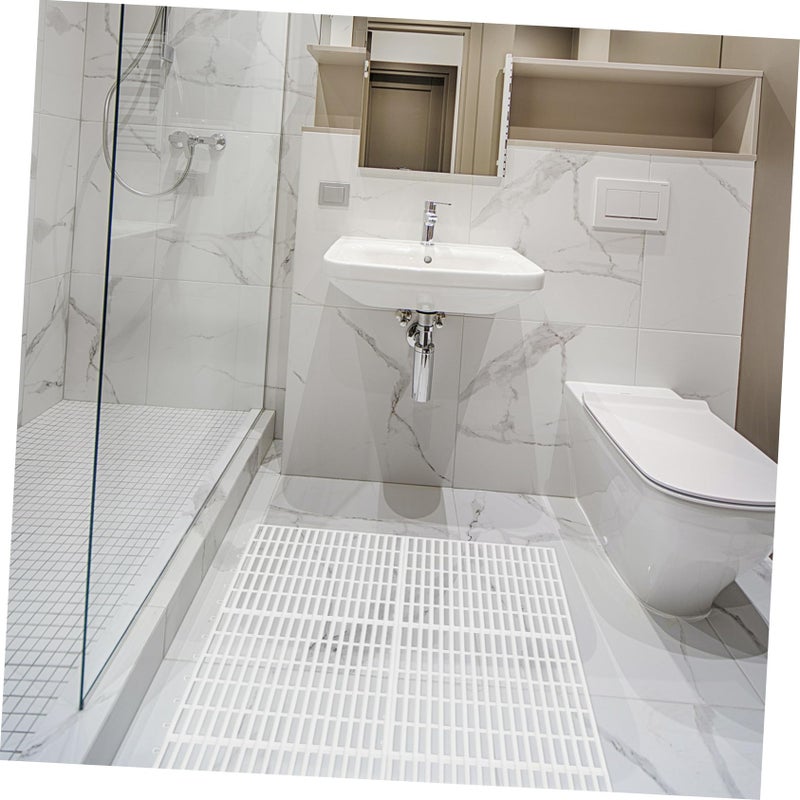 6Pcs Washable Non Skid TPE Floor Mats For Bathroom Kitchen Living Room In White - Image 3