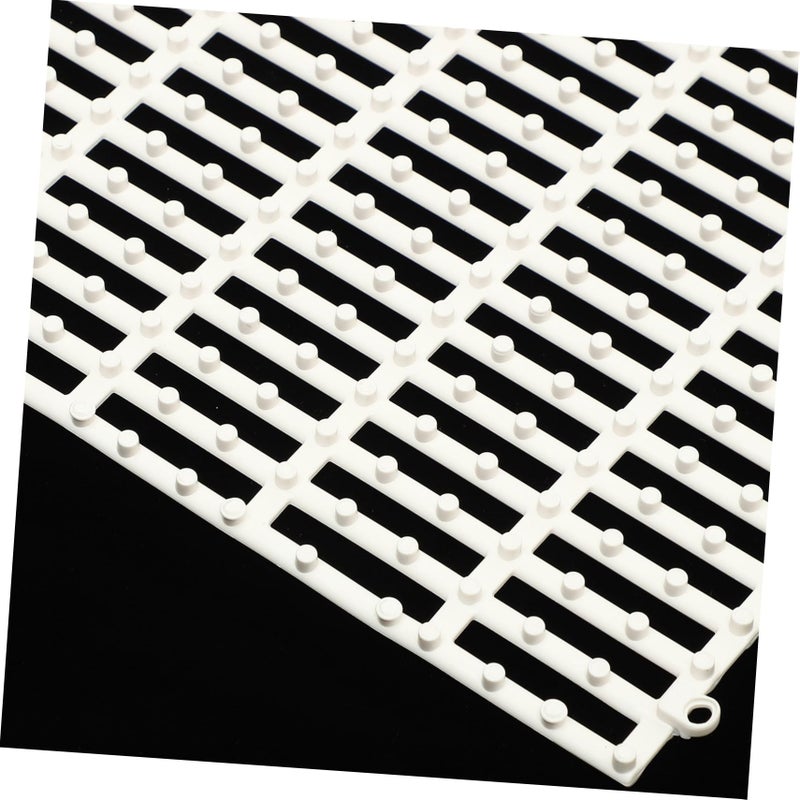 6Pcs Washable Non Skid TPE Floor Mats For Bathroom Kitchen Living Room In White - Image 5