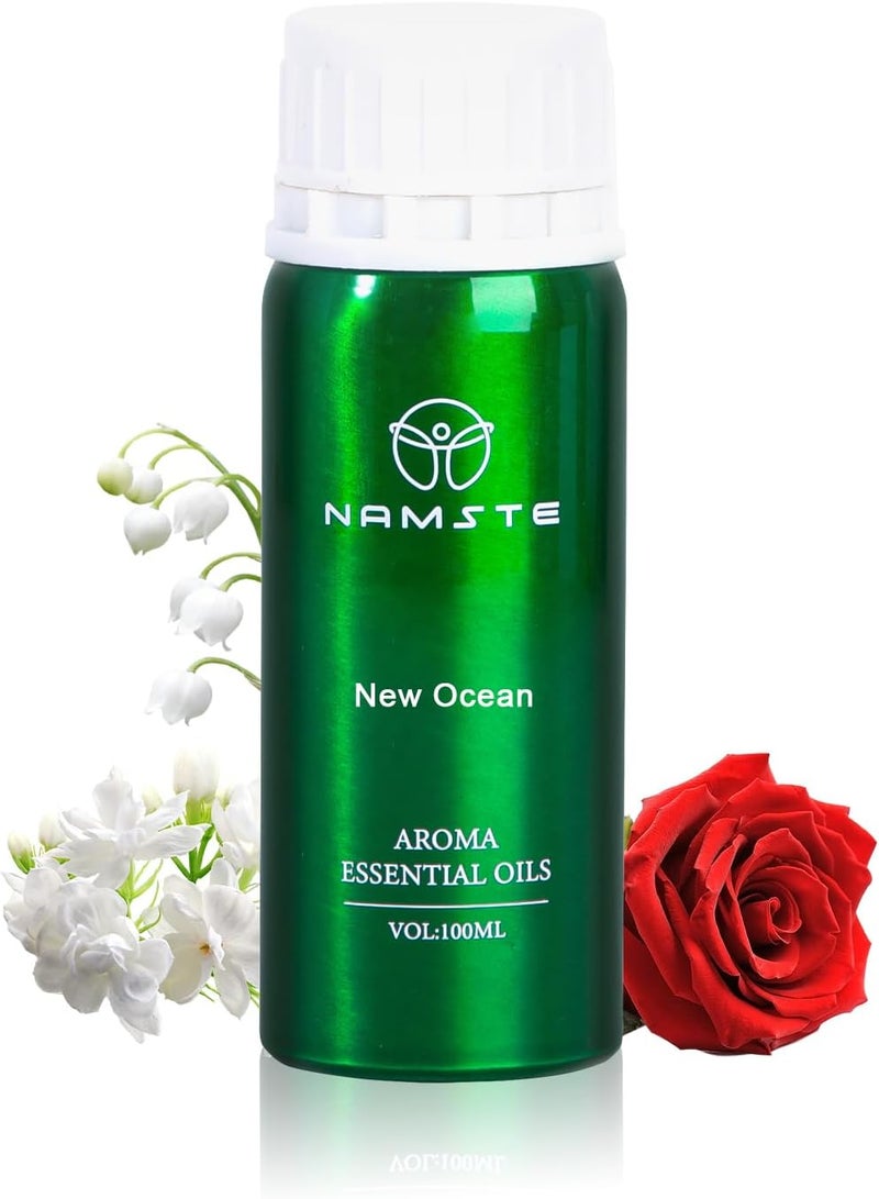 NAMSTE Aroma Essential Oil, 100ml New Ocean Collection Scents Diffuser Oil, 100% Pure Natural Essential Oils, Blend of Rose, Jasmine, Ambergris, Musk for Home Aroma Device - Image 1