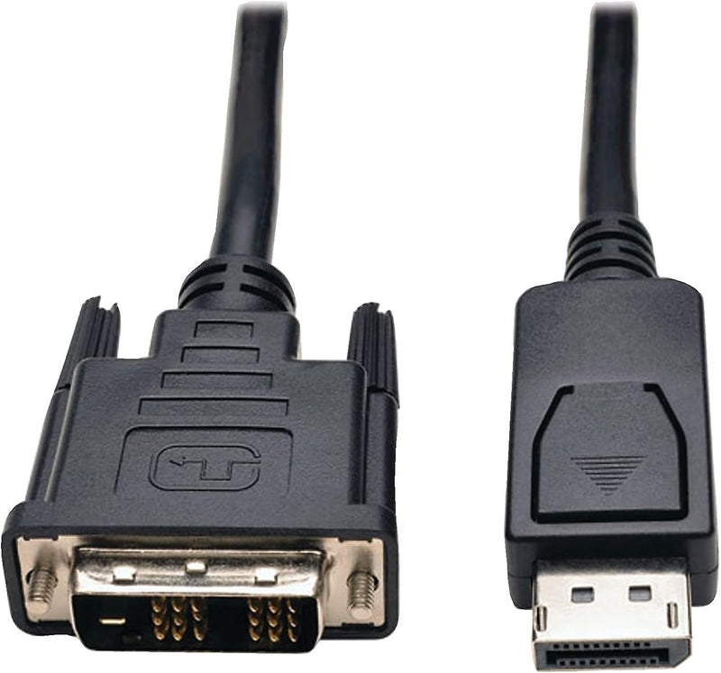 Displayport to DVI Cable Adapter, DP with Latches, DP to DVI-D Single Link (M/M), DP2DVI, 10 ft.(P581-010), black