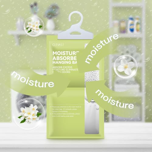CLEVAST Moisture Absorbers Packets 10 Pack, Dehumidifier Bags for Closet, Scented Hanging Humidity Absorber in Wardrobes, Bedrooms, Bathrooms (Jasmine) - Image 5