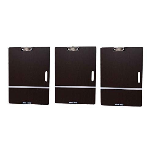 Roger & Moris Wooden Drawing/Writing/Sketch Board with Handle, Clip and Rubber Band - Sturdy, Lightweight for Office, School, Studio, Field, A3 Size (17 x 14 inch) Set of 3 - Image 1