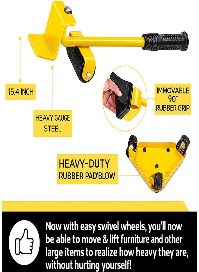 Lynacz Furniture Lifter and Mover Tool Set | Heavy Duty 5 Pack with 4 Sliders for Safe Moving of Furniture & Appliances | 300 Kg Capacity - Image 3